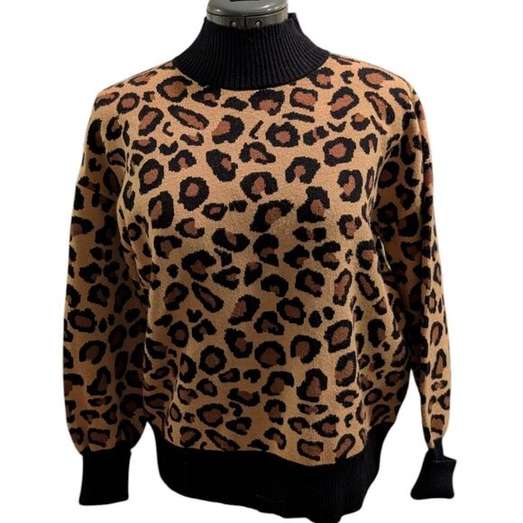 Rachel Zoe animal print knit sweater women's size‎ large - Picture 3 of 6